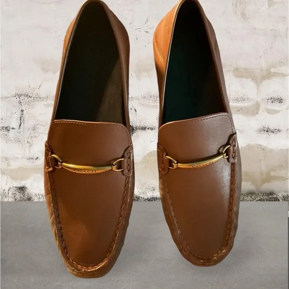 Coach Brown Leather Slip-On Drivers Coach Men main image 3